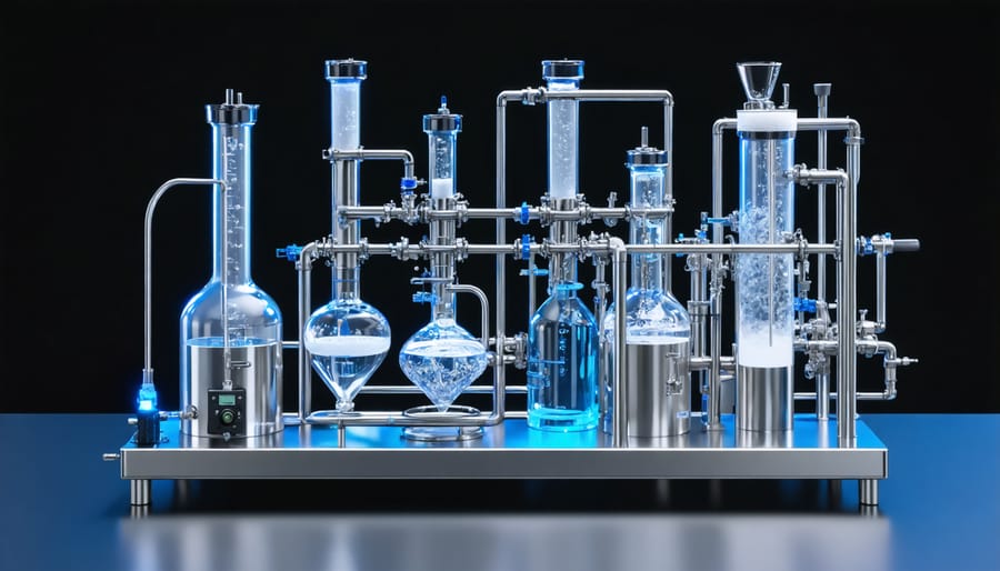 Industrial extraction and distillation equipment used in Delta-8 THC production facility